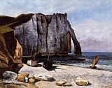 The Cliff at Etretat by Gustave Courbet